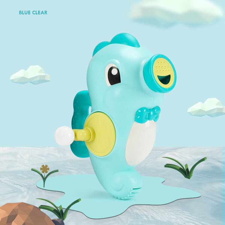 Baby Bath Toys Piscina Accessories Play With Water For Bathroom Duck Lion Rocket Seahorse Funny Water Game: Blue seahorse