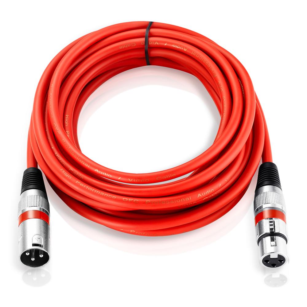 Bochara XLR Cable Male to Female M/F 3Pin OFC Audio Cable Foil+Braided Shielded For Microphone Mixer Amplifier 1m 2m 3m 5m 10m