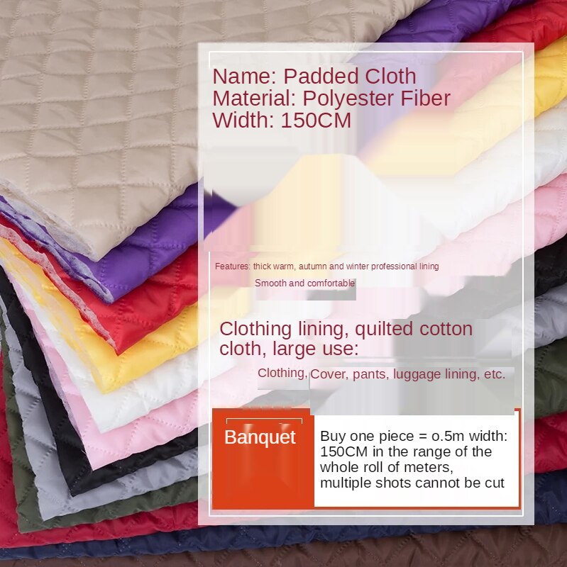 Voering Stof Gewatteerde Verdikte Katoen Wollen Jas Kleding Jas Brokaat Voor Naaien Herfst En Winter Diy Zwart Wit Polyester