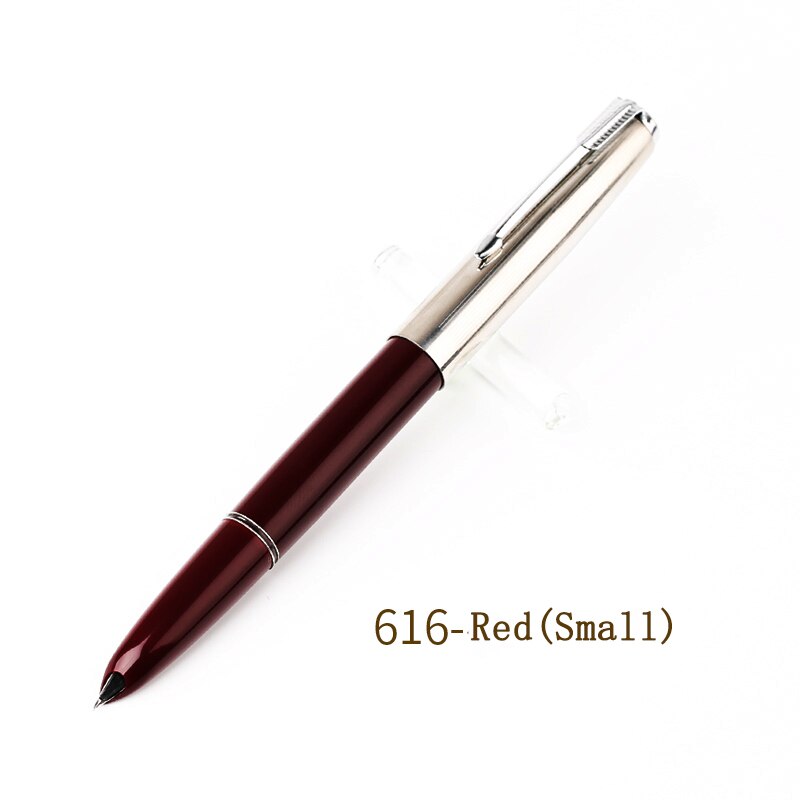 Authentic HERO 616 Classic Nostalgic Fountain Pen 616-2 Golden Clip / Cap Ink Pen Iridium Fine Nib 0.5mm for Student: 616 Small Red