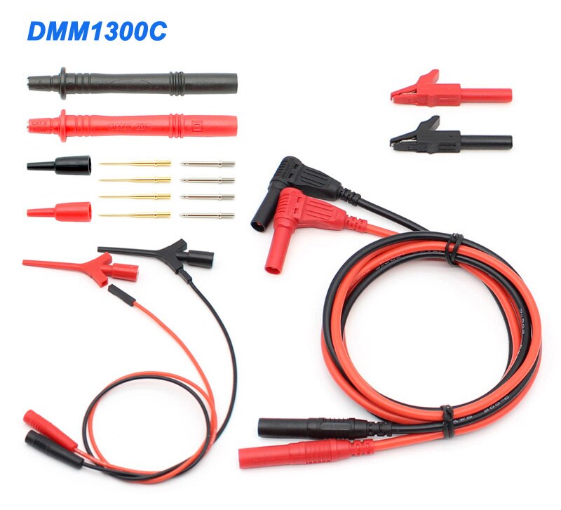 Test Lead Kit Kits 4 Mm Banana Plug Alligator Clip Meetsnoeren & Vervangbare Multimeter Probe Probes Test Haak: DMM1300C