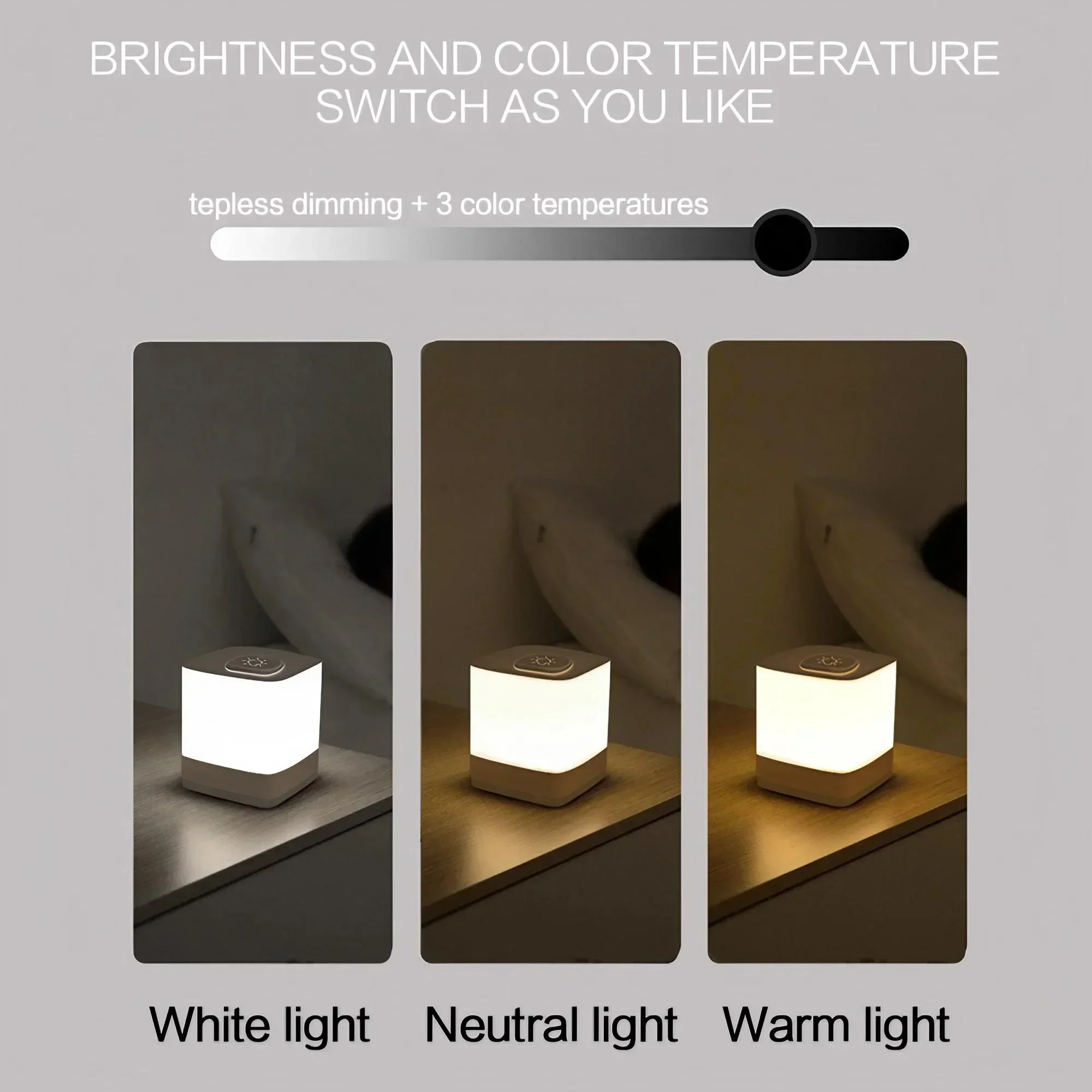 Lampe de chevet LED à commande tactile, Rechargeable, lumière douce, lumière ambiante chaude, compagnon de sommeil Portable pour la Relaxation