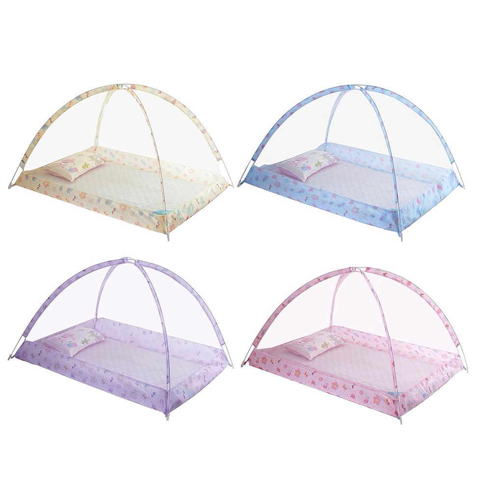 Bundløst myggenet baby anti-myg støvtæt vindtæt sengenet gratis kuppel manuel betjenings installationsnet