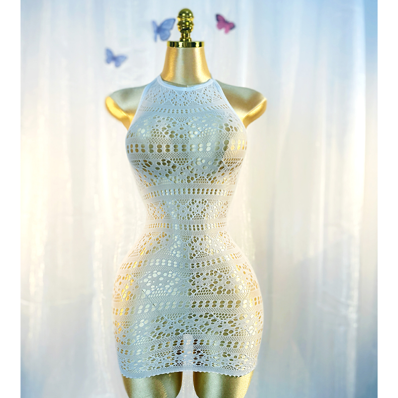 Sexy Cover Up Hollow Out Fishnet Dress sem Biquíni Férias de Verão DSH698