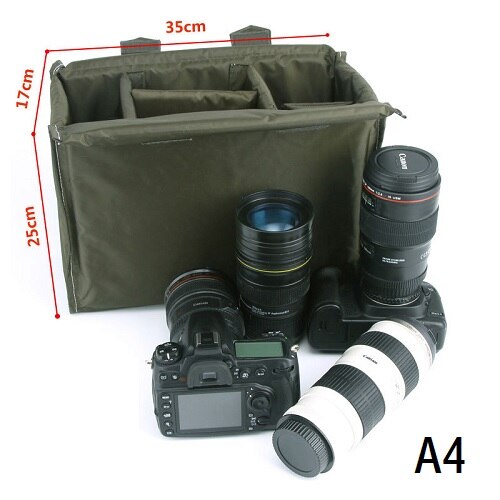 Camera Insert Bag Dslr Camera Mirrorless Bag Padded Insert Digital Photo Waterdichte Nylon Camcorder Tassen Voor Nikon Sony Canon: A4
