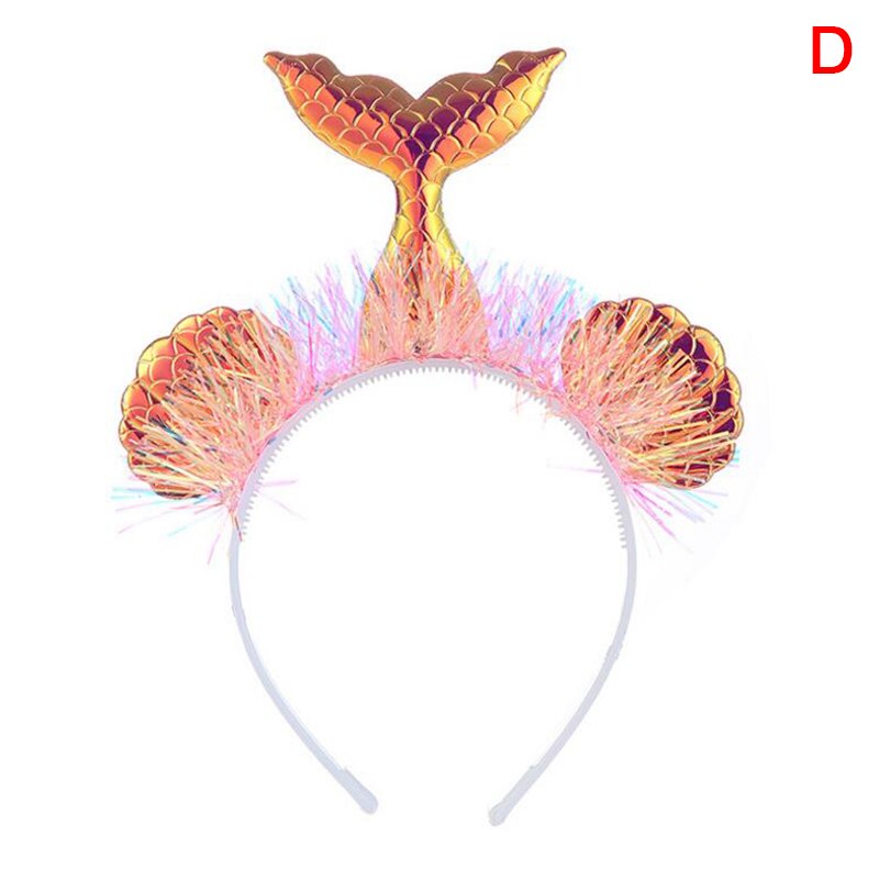 Diadema con corona de de sirenita, sombrero con cola de sirena, ACCESORIOS FOTOGRÁFICOS para niña, de cumpleaños, accesorios para el cabello de sirena: 7