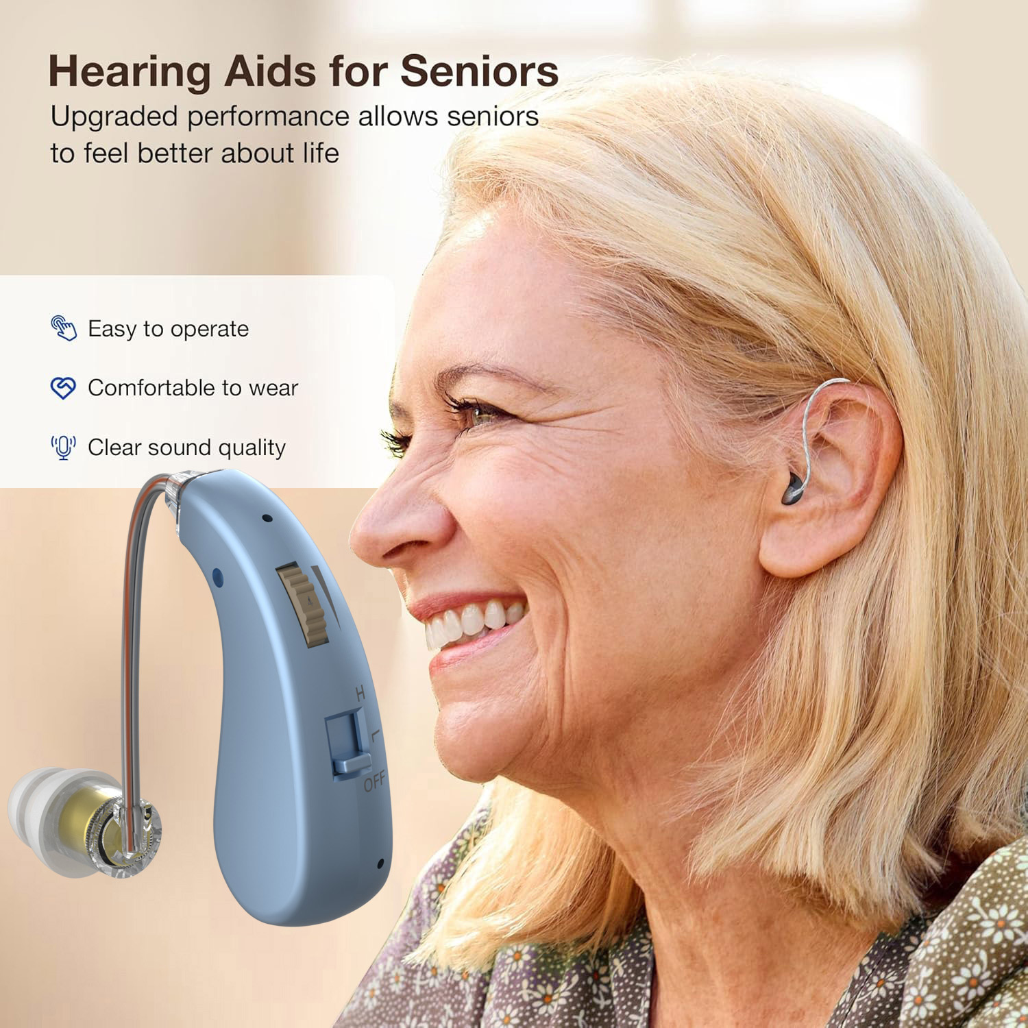 Aparelho auditivo recarregável mini tom ajustável 2025 melhor amplificador de som portátil surdo idosos bte aparelhos auditivos