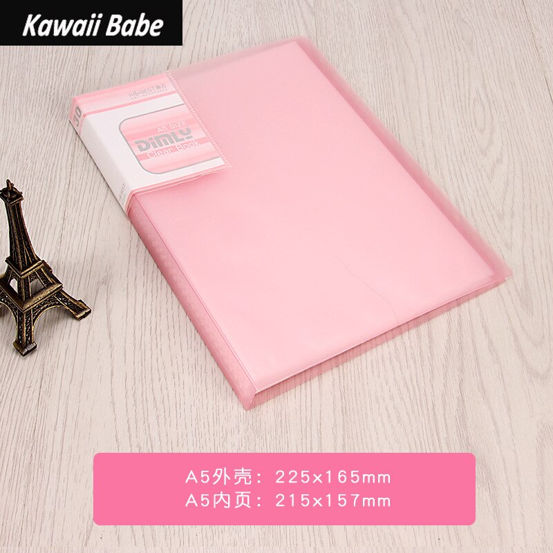 Desk Organizer File Folder A5 20/30/40/60 Page Document Folder for Files Sorting Supplies Office School Supplies Document Case: 30pages pink