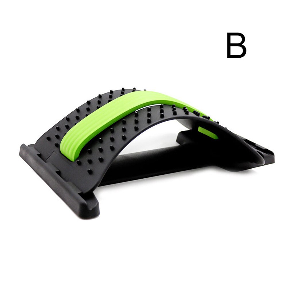 Back Stretch Equipment Massager Stretcher Fitness Lumbar Support Relaxation Spine Pain Relief XD88: Gray