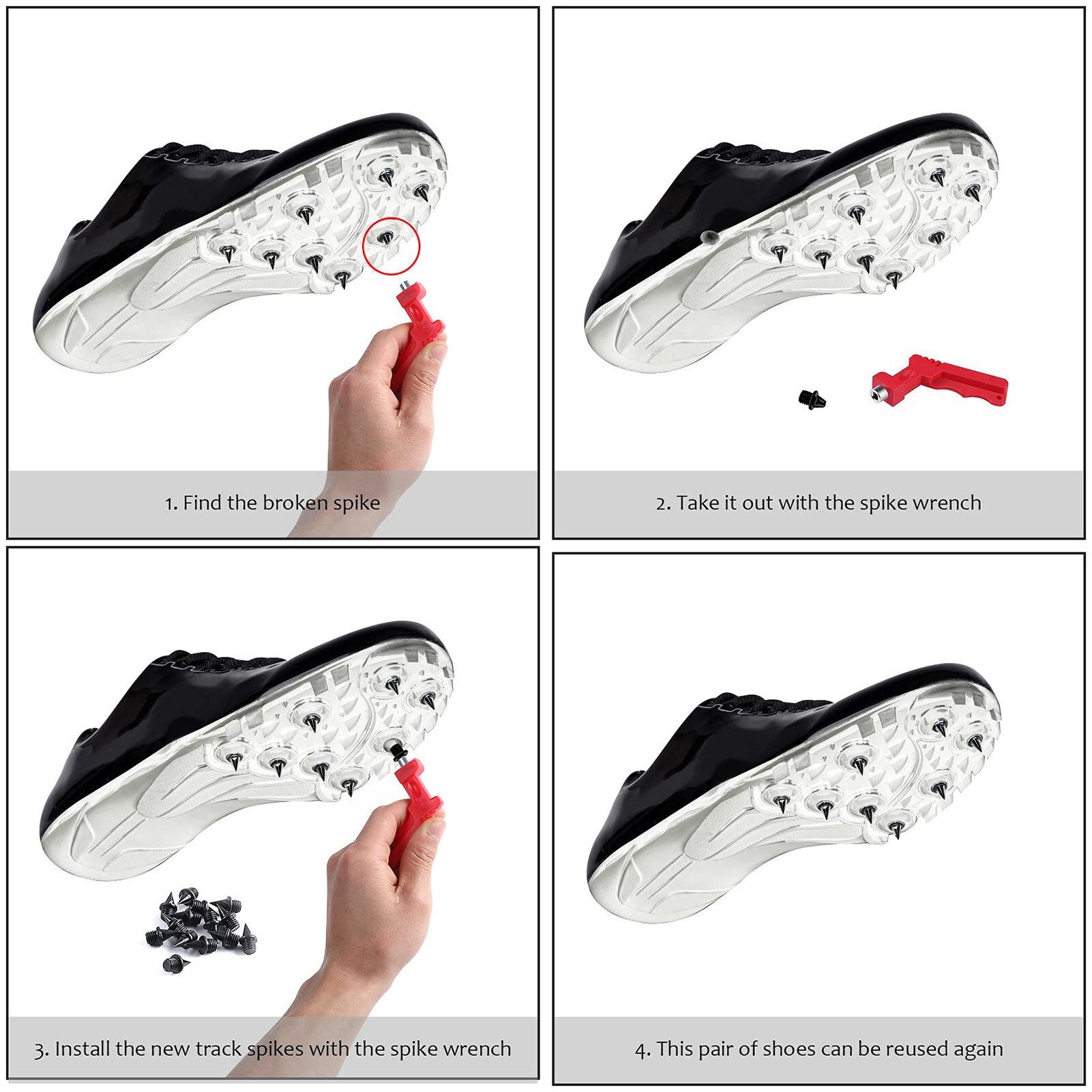 Cross Country Spikes Track Spikes Golf Shoe Spikes Track Shoe Spikes Prevent Slipping Increase Running Speed Pyramid-shaped Hard