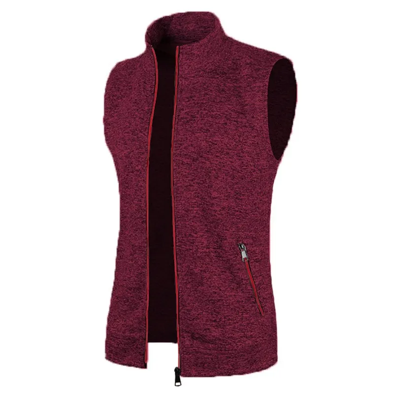 Cappotti senza maniche con cerniera da uomo autunno maglioni dolcevita da esterno traspirante tinta unita streetwear giacca gilet uomo top atletici