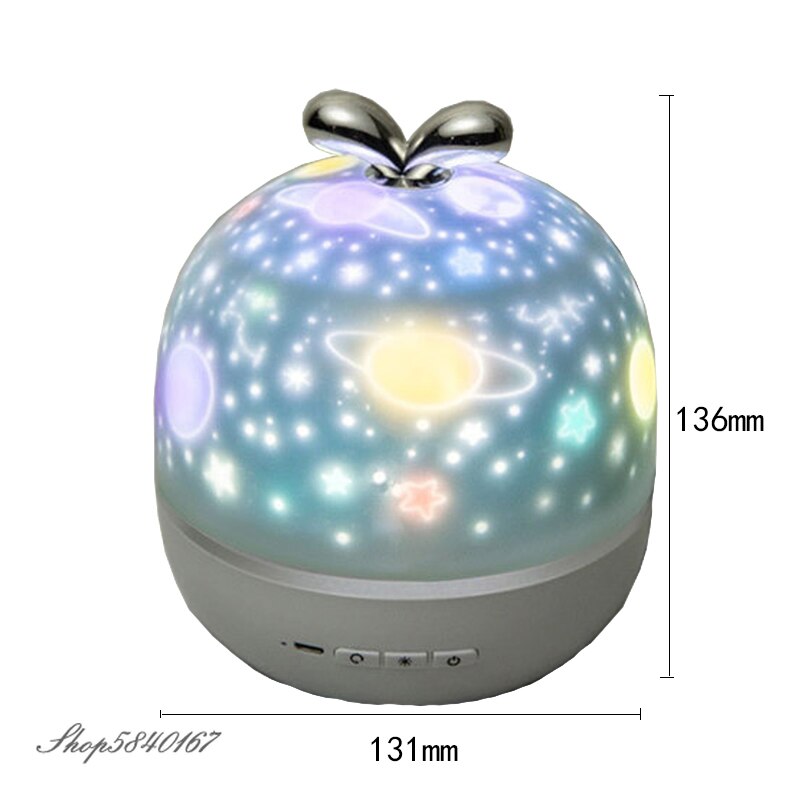 Star Night Light Projector Constellation Night Lamp Bedroom Nightlight Kids Baby Children Room Light Bluetooth Speaker Music