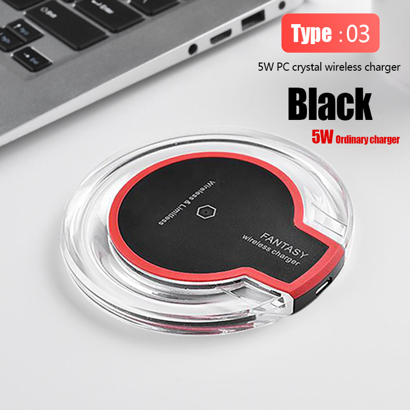 Qi Wireless Charger Pad 10W Fast Charging for Samsung S20 S10 Note 10 iPhone 11 Pro Xs Max X 8 Plus Metal Wireless Quick Charge: Type 3 K9 Black