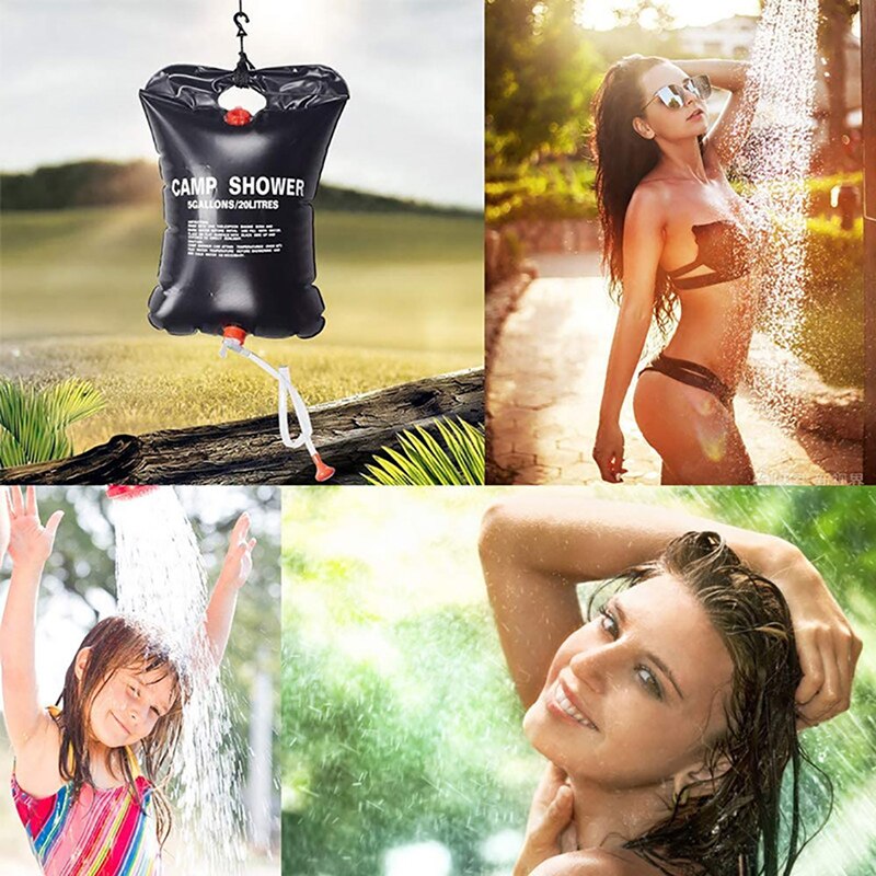 20L Camp Douche Bag Zonne-energie Verwarmd Draagbare Vouwen Outdoor Bad Tas Reizen Wandelen Klimmen Pvc Waterzak