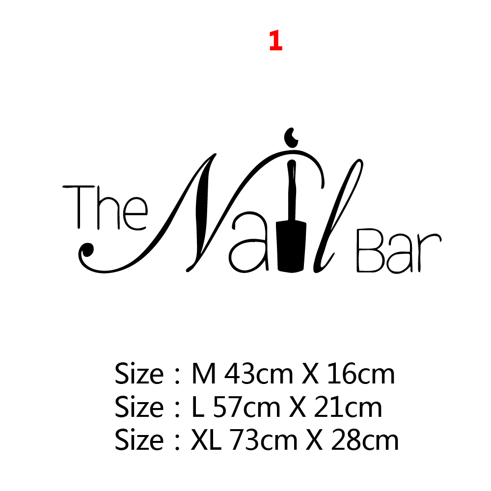 Creatieve Muurtattoo Nail Salon Wall Art Stickers Vinyl Decals Voor Nail Salon Room Decor Sticker Vinyl Muurschildering Behang Poster: Middellang / Black