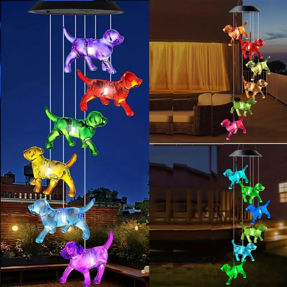 Luz solar dos sinos de vento do beija-flor, decoração exterior, decorações do quintal, sinos de vento memorial, luzes das decorações do dia das bruxas ao ar livre