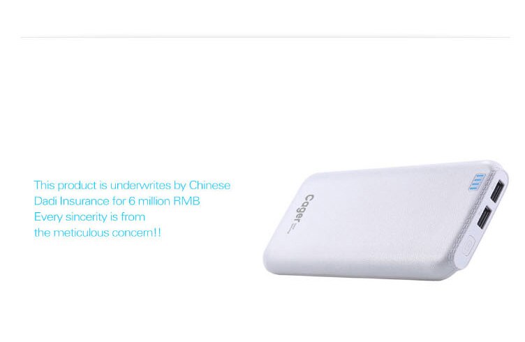 Cager Power Bank 20000mAh B20000 Dual USB Output LED Portable Fast Charging Powerbank Poverbank External Battery Charger