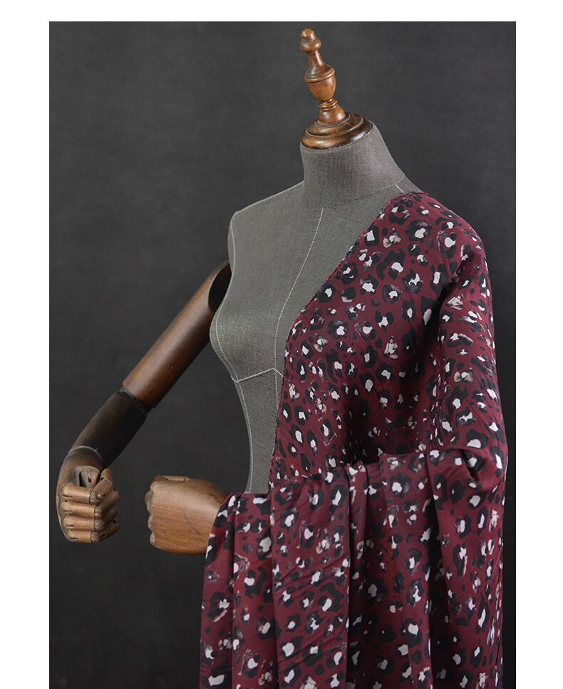 100cm*135cm Leopard Dress Fabric Silk Cotton Natural Material