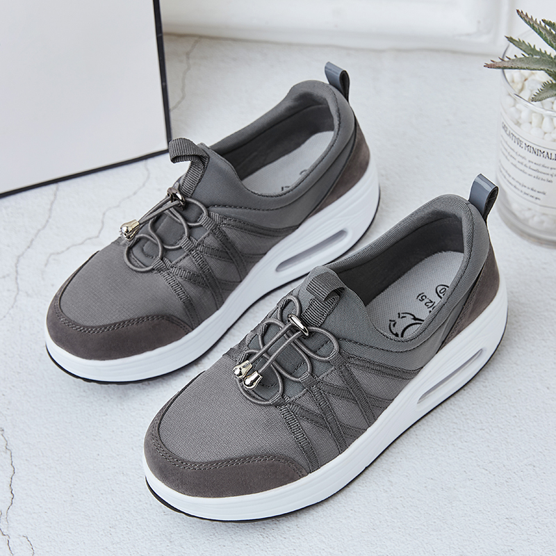 Women Sneakers Shoes Air Damping Sport Shoes Summer Comfortable sport set women fitness Minika Wedge Shoes zapatos mujer: Grey / 5