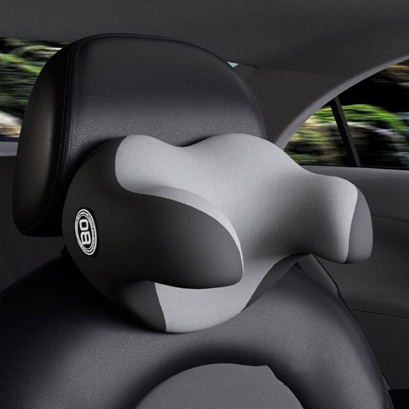 Reposacabezas de espuma viscoelástica para asiento de coche, almohada para el cuello en forma de U, desmontable, cómodo cojín para dormir, soporte para la cabeza