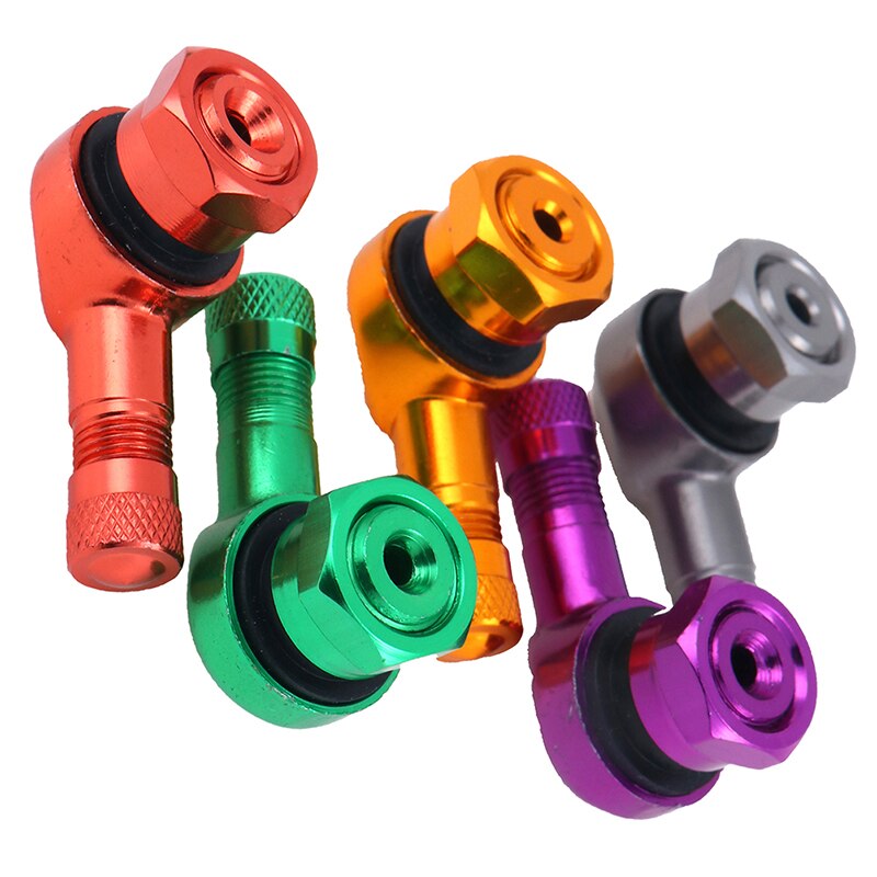 2pcs 90 Degree Angle CNC Aluminum Valve Stem Motorcycle Wheel Tire Tubeless Valve Stems for 10mm 11.3mm Rim Wheel Parts