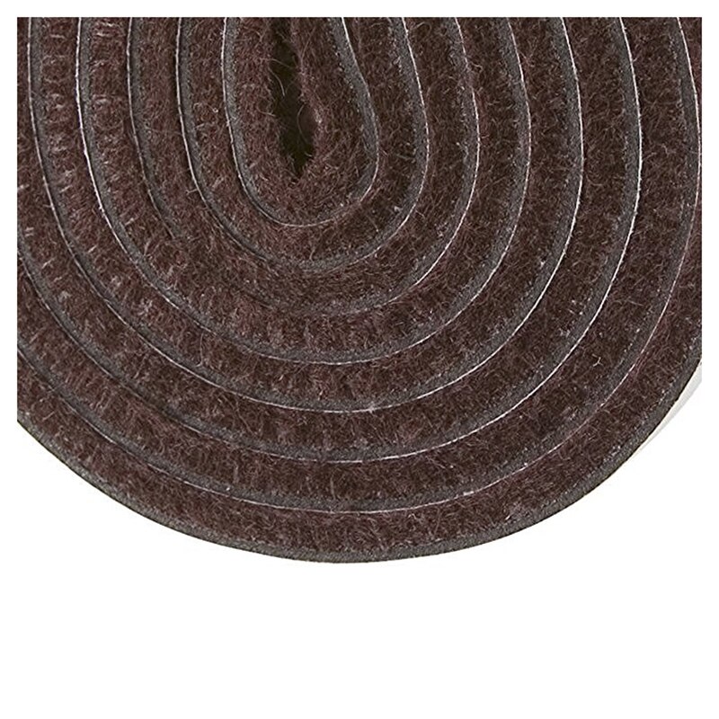 Selvklæbende kraftig filtstrimlerulle til hårde overflader  (1/2 tommer  x 60 tommer), brun