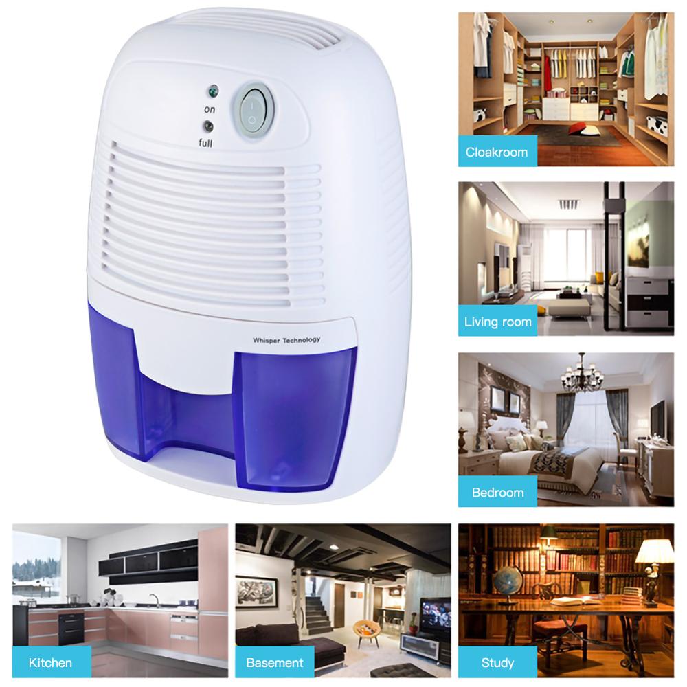 Home Dehumidifier Semiconductor Mini Moisture Absorber Air Dryer Desiccant 500ML Water Tank for Cabinet Office Kitchen Bedroom