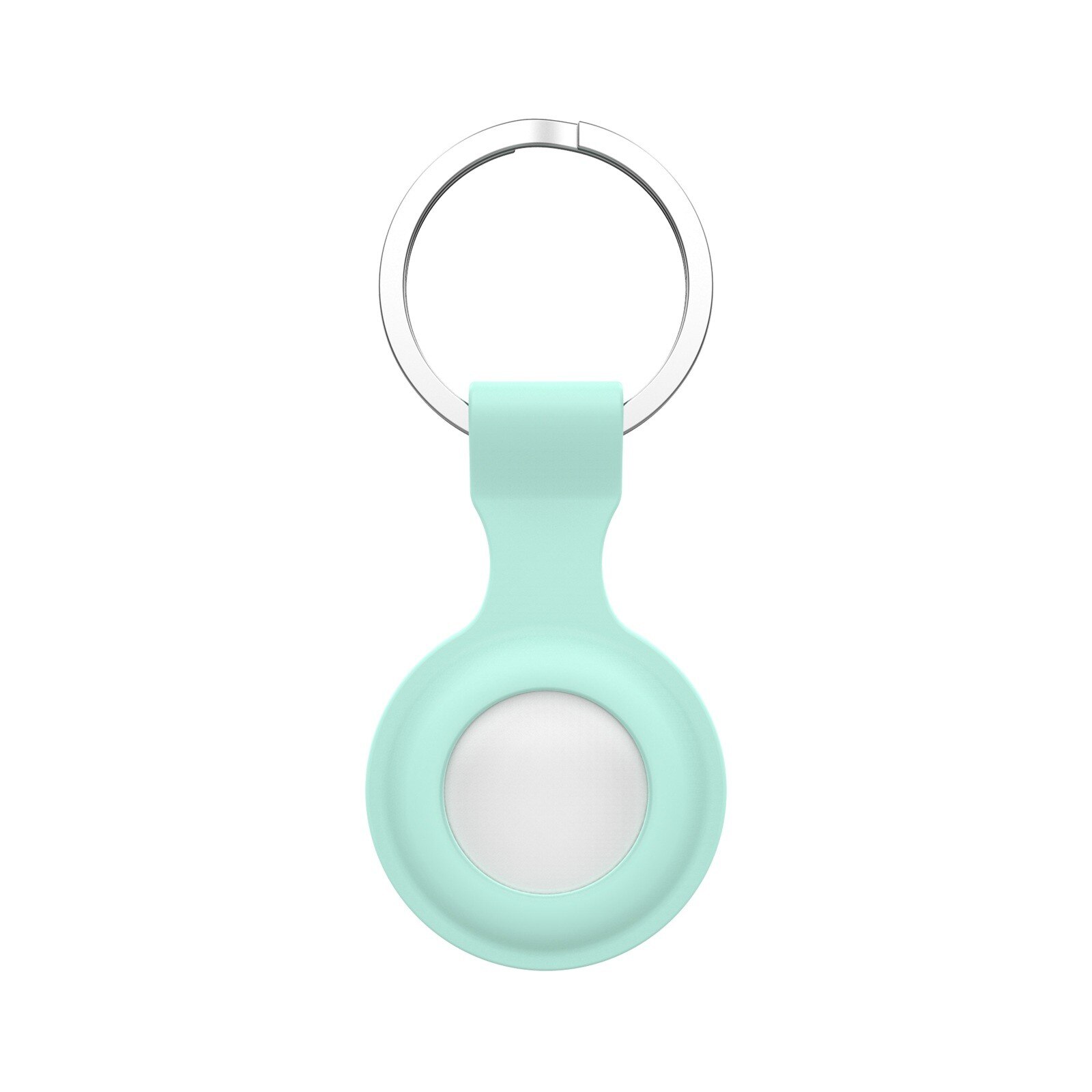Voor Apple Airtags Vloeibare Siliconen Beschermhoes Voor Apple Locator Tracker Anti-Verloren Apparaat Sleutelhanger Beschermhoes: Mint Green