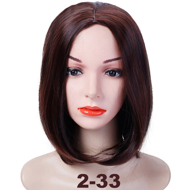 XUANGUANG Medium Bob Lace Front Synthetic Hair Wigs Ombre Green Red Color Yaki Straight Middle Part Blunt Lace Wig For Women: 2I33