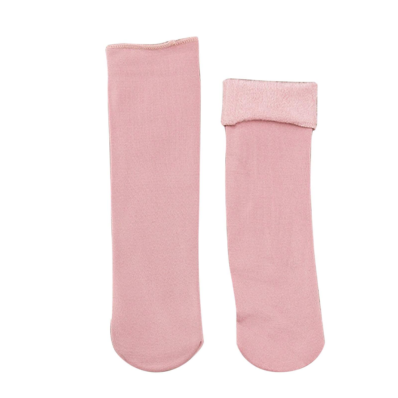5 pares de calcetines de nieve de las señoras más los calcetines gruesos del tubo del terciopelo que engrosan el calcetín grueso forrado del forro polar WHShopping: Pink