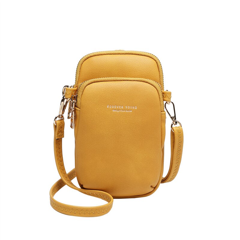 Women zipper Lock Shoulder Bag Crossbody Bags Messenger Phone Coin Bag Small Hasp Card Holder Wallet Lady Leather Purse: 832 yellow