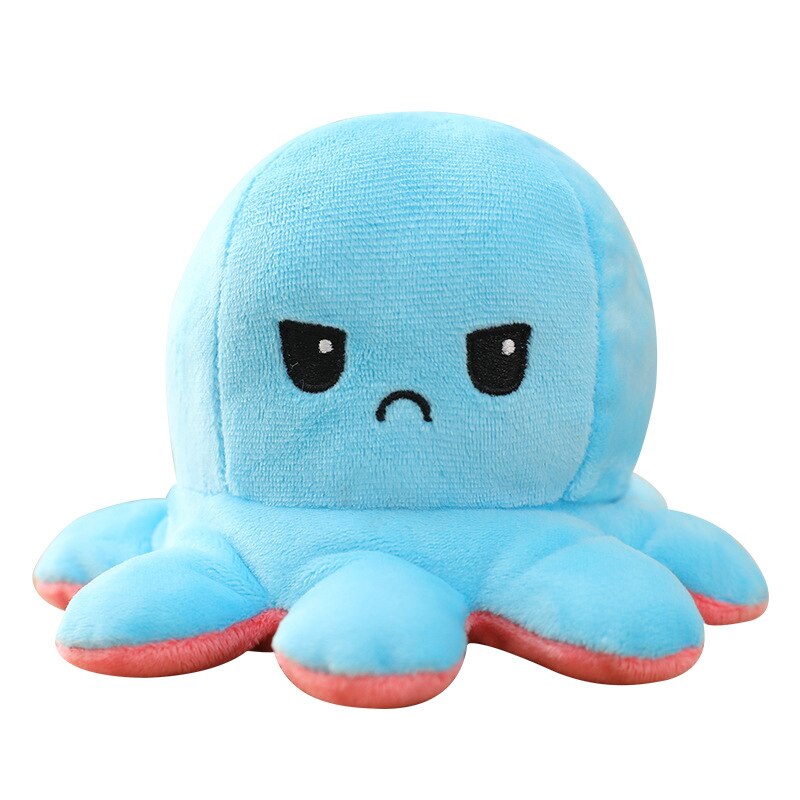 Double-Sided Flip Octopus Toys Kids Soft Plush Doll Animals Peluches Toys Reversible Stuffed Pillow Toy Xmas Birthday Baby