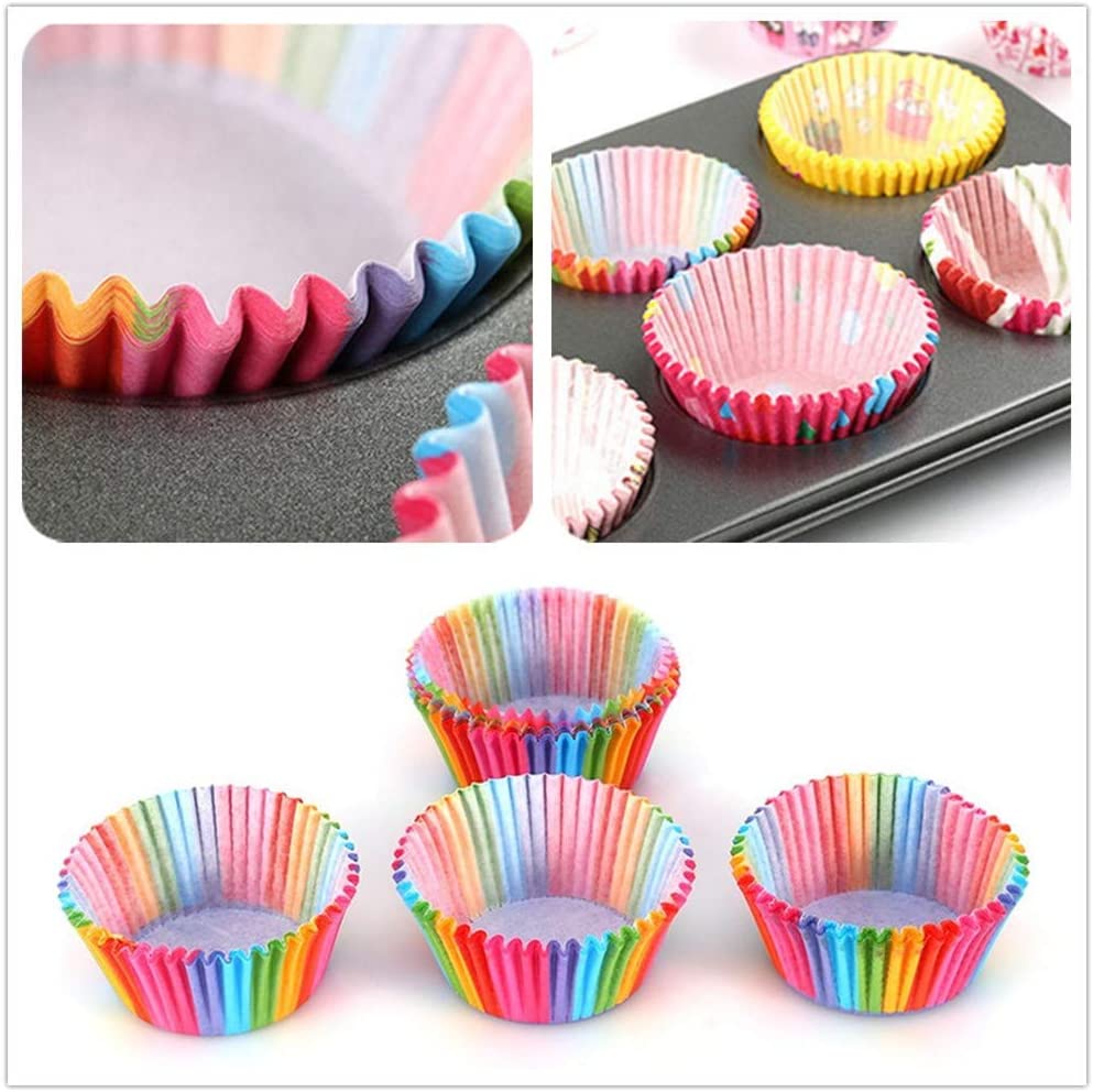 Piezas de papel para magdalenas, caja para hornear magdalenas, bandeja para fiestas, herramientas de decoración de pasteles, cumpleaños, 100