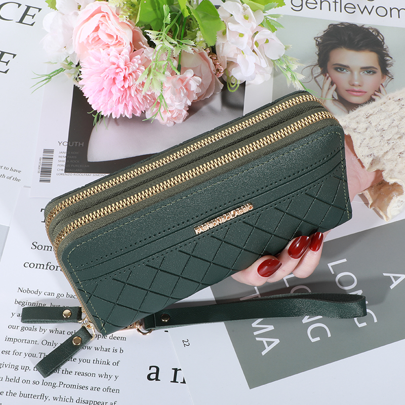Lang damelommebok damevesker dusk myntveske kortholder lommebøker dame pu-skinn clutch: Beige