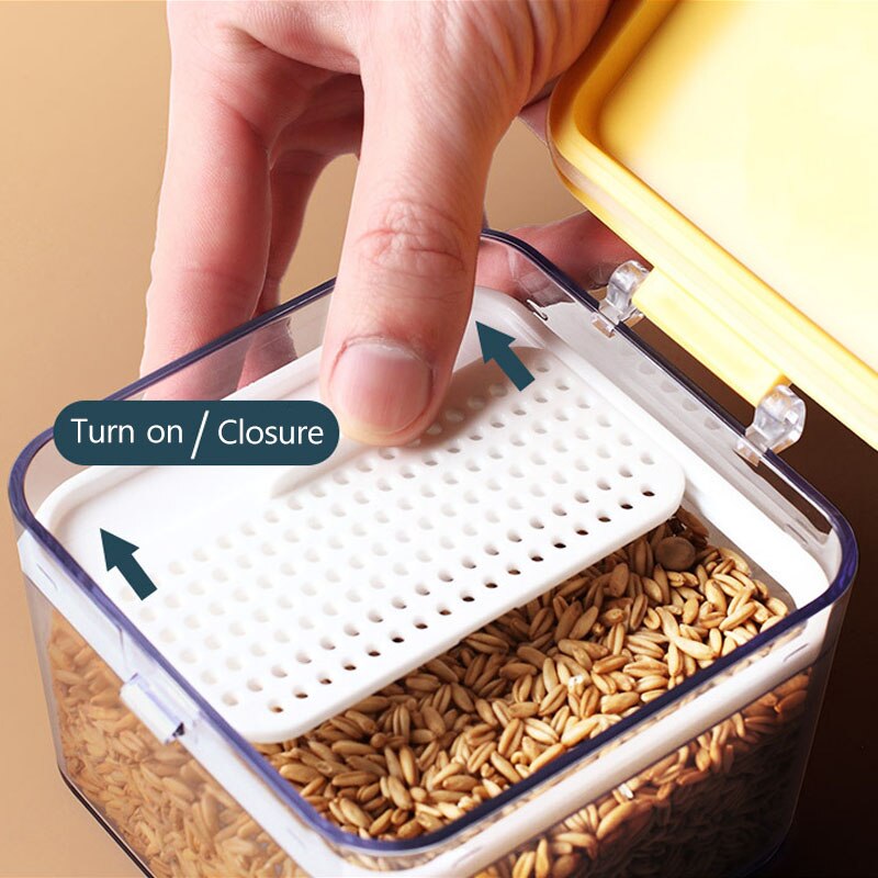 Food Container Plastic Transparent Moisture-Proof Storage Tank Kitchen Refrigerator Fresh-Keeping Box Grain Storage Can