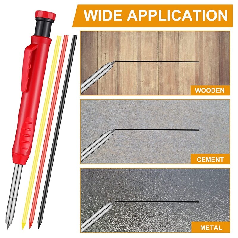 4 Pieces Solid Carpenter Pencil Construction Carpenter Marker for Wood Marker Drawing Scriber Woodworking Architect