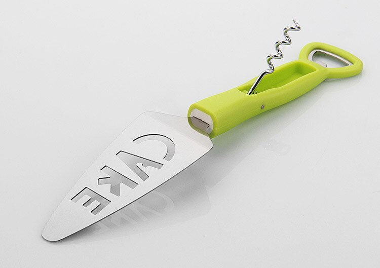 1PC green ABS handle Pizza Knives Stainless Steel cheese knife cheese tools cheese slicer cake cutter KX 172