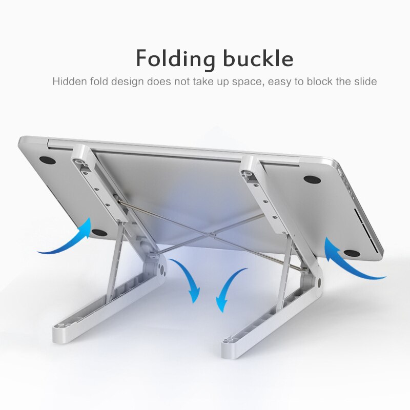 Soporte plegable para ordenador portátil para MacBook Pro, soporte ajustable ABS para tableta, portátil, soporte de escritorio para iPad
