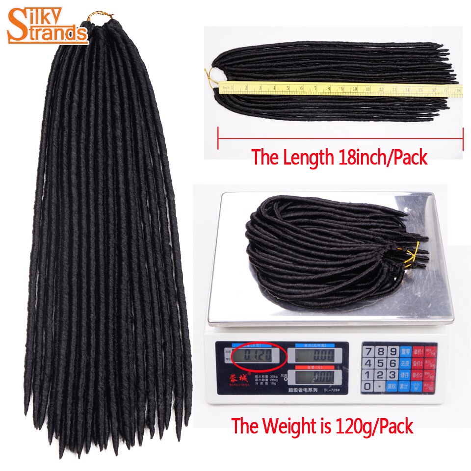 Silky Strands Synthetic Straight Faux Locs Hair Extensions For Women Afro High Temperature Ombre Braiding Hair Crochet Braids