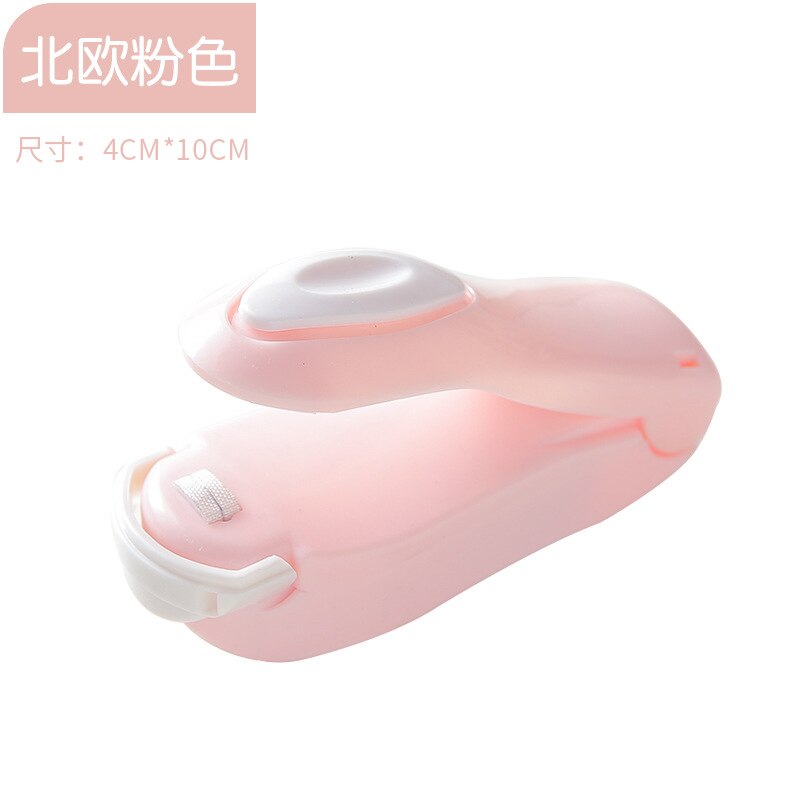 Practical Mini Sealing Machine Kitchen Tools Portable Food Clip Heat Sealing Machine Sealer Home Kitchen Accessories and Gadgets: Nordic Pink