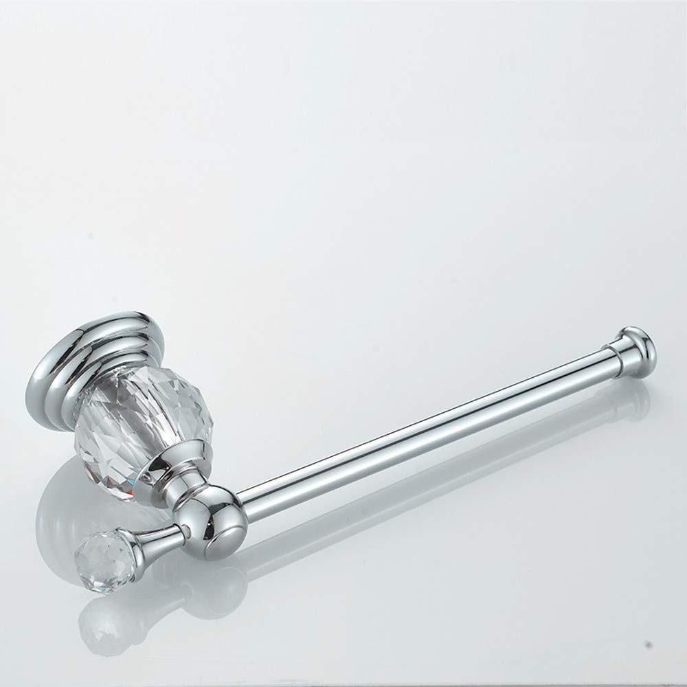 Chrome Toilet Paper Holder Brass Bathroom Roll Paper Wall Mount Crystal Tissue Holder Bathroom Accessories