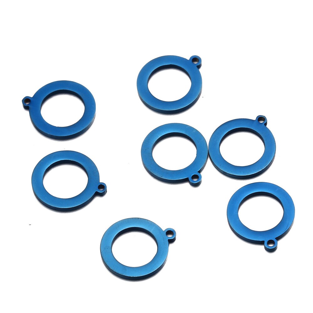 20 stks/partij Eenvoudige Spiegel Gepolijst Roestvrij Staal Cirkel Charms Hollow Ronde Cirkel Connector Bedels Voor DIY Sieraden Makings