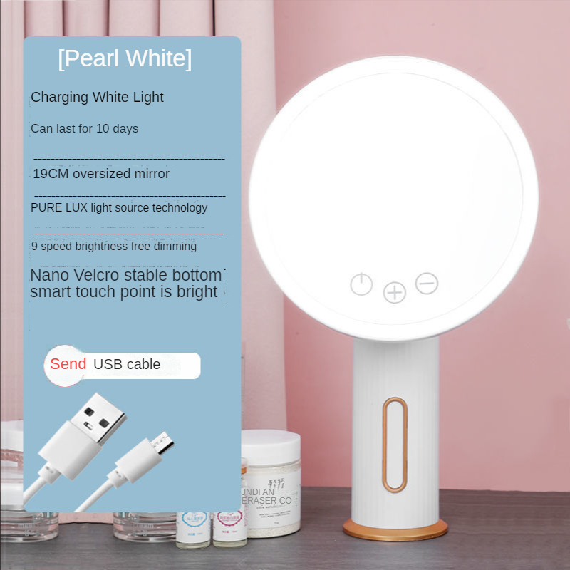 Lusterko kosmetyczne z podświetleniem doprowadziło z lampą komoda akademik ambona ambona netto czerwony świetlny wypełnij światło lustro małe ins wiatr: biały jeden lekki