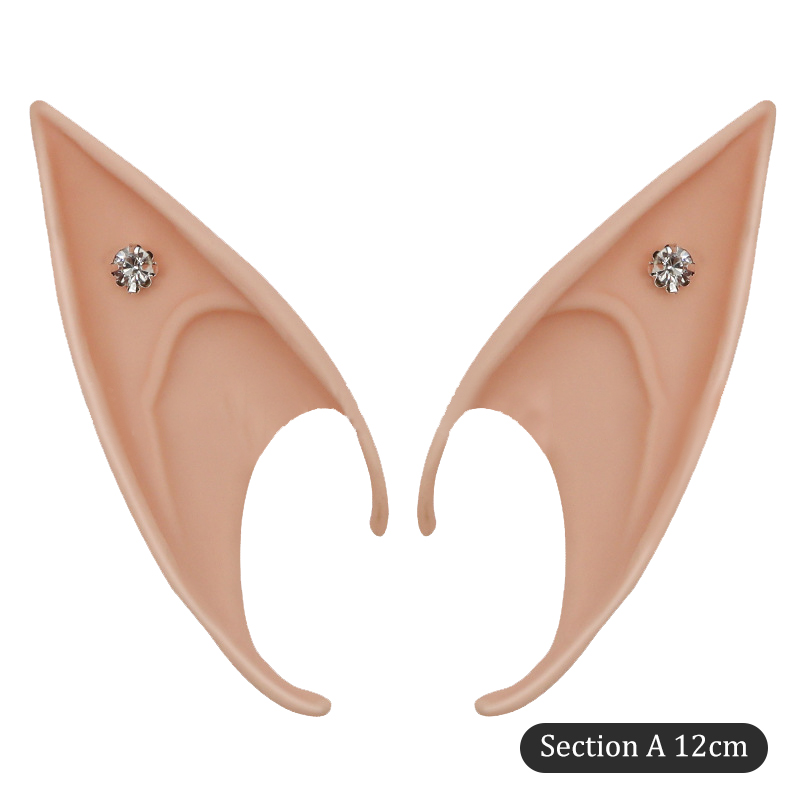 Mysterieuze Elf Oren Strass Decoratie Engel Feeën Cosplay Party Kostuum Accessoires DIY Zacht en Onschadelijk Volwassen Kinderen Speelgoed: Army Green