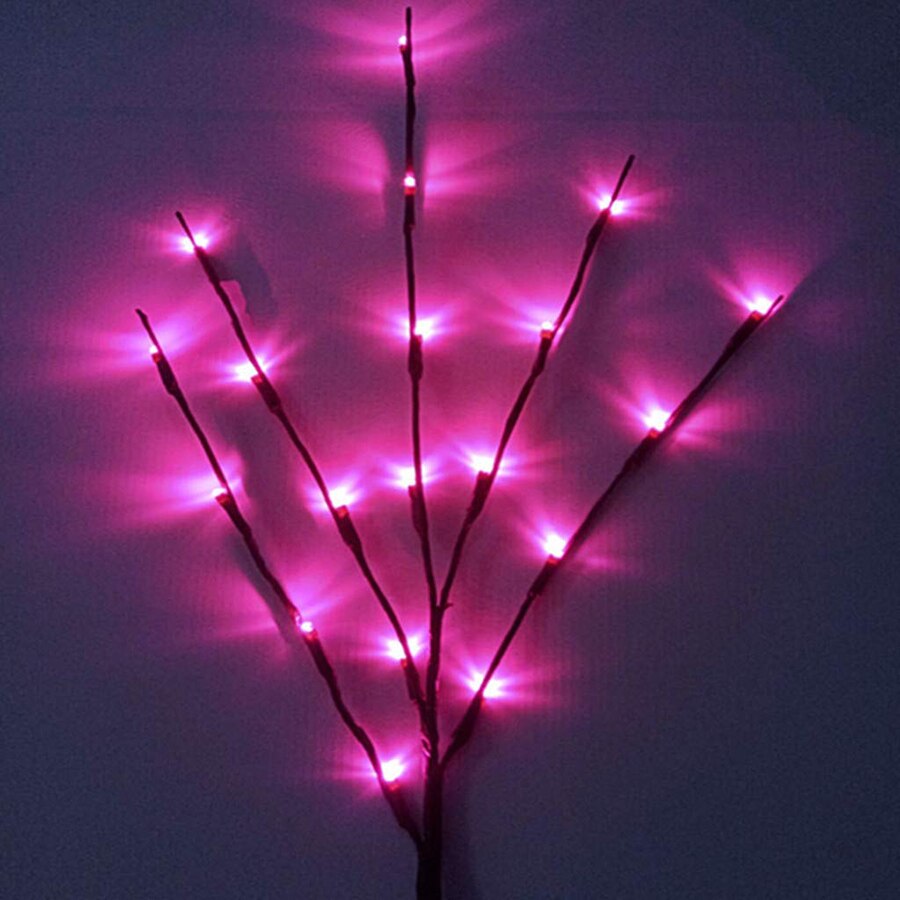 20 Bulbs LED Willow Branch Lights Lamp Natural Tall Vase Filler Willow Twig Lighted Branch Christmas Wedding Decorative Lights: PinkD001
