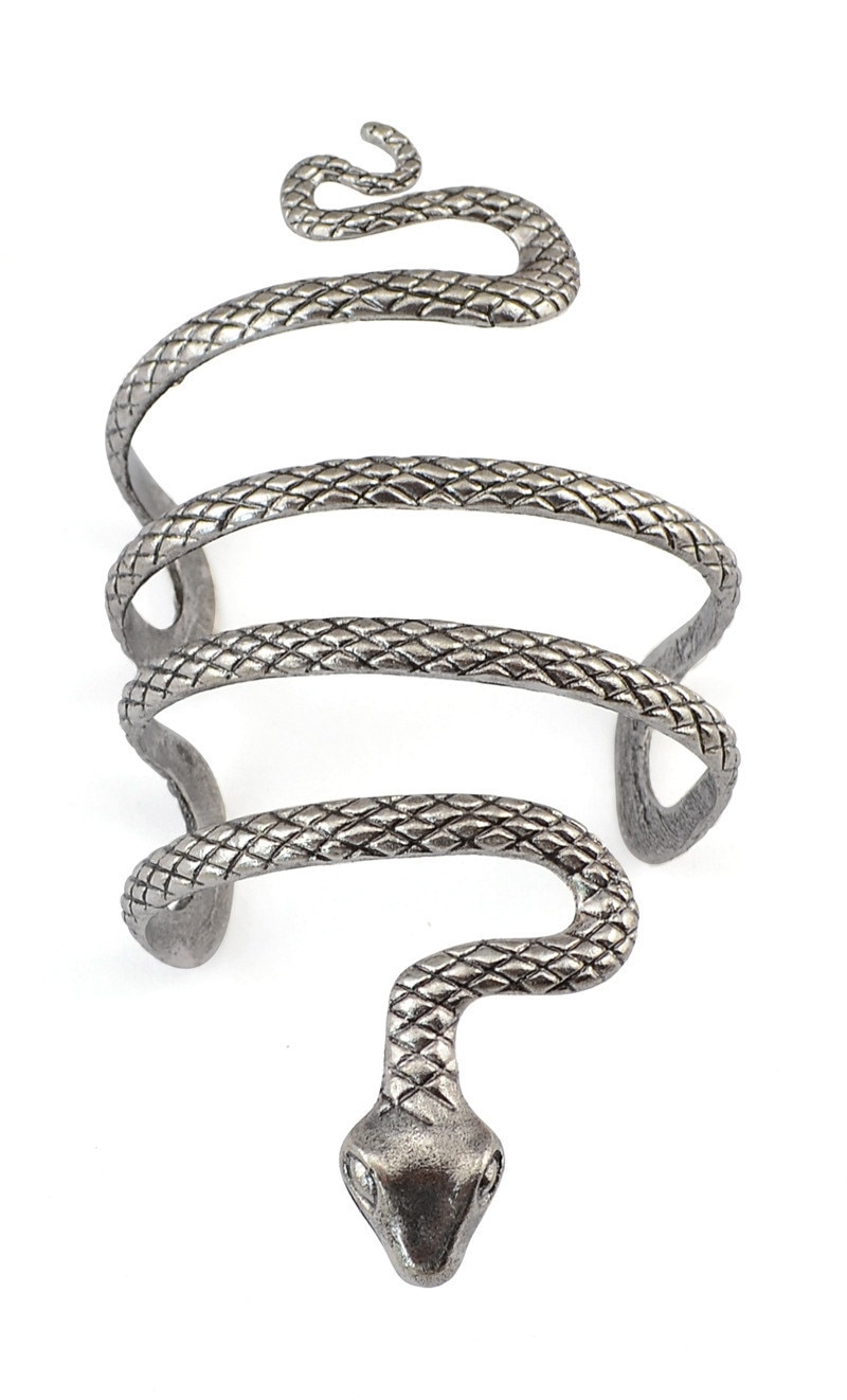 1pc Indiana etnische dames tibetaanse armband vintage zilveren evil snake open manchet arm armlet brede armband womens sieraden