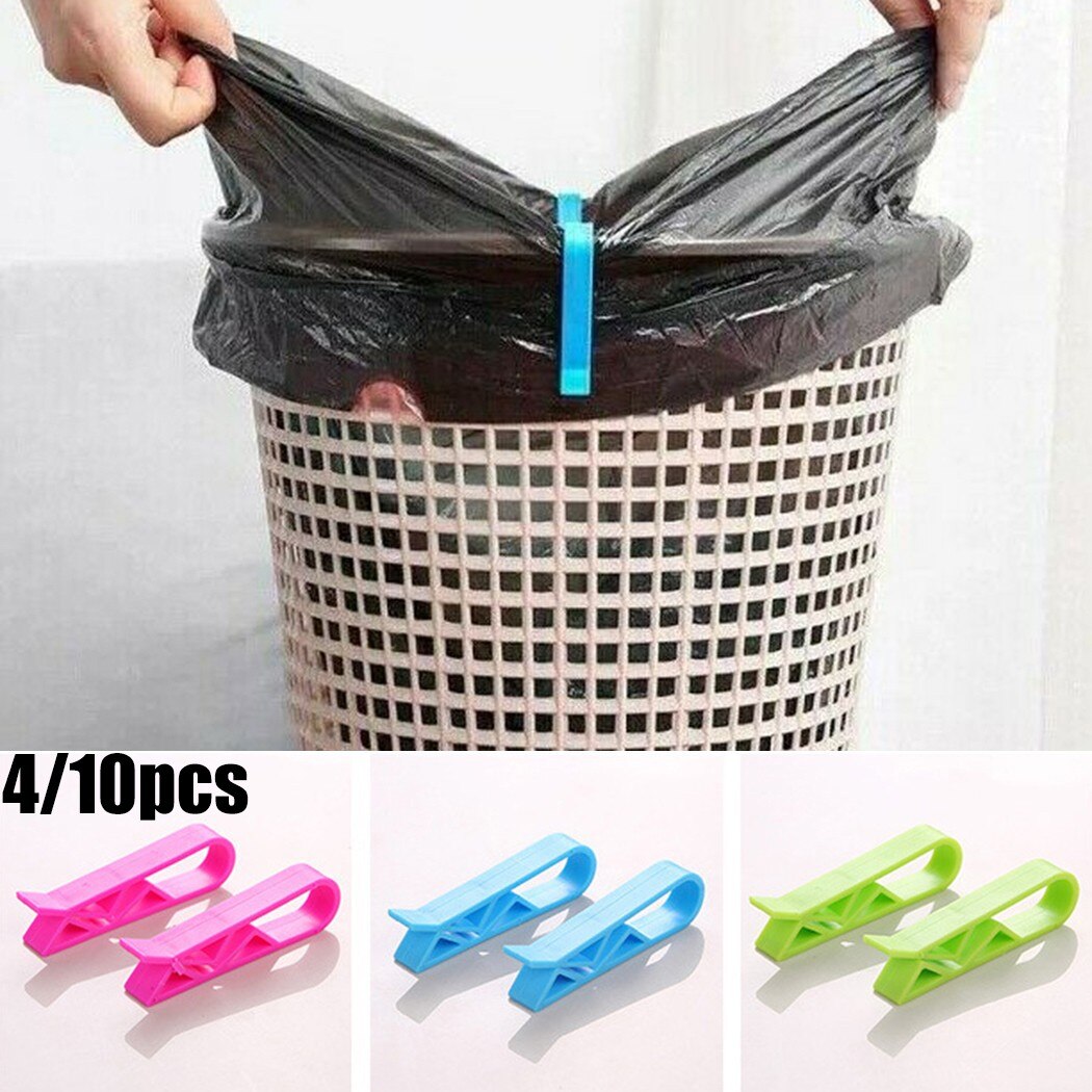 4-10pcs Bin Bag Clips Plastic Clip Clamp Holders For Kitchen Garbage Waste Trash Wastebaskets Food Storage Bag Clip Kitchen Part