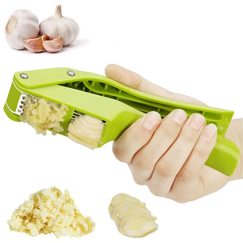 2-In-1 Multifunctionele Knoflookpers Voor Het Persen Van Puree Knoflook En Gesneden Knoflook, Groentepers Voor Thuiskoken Stamper