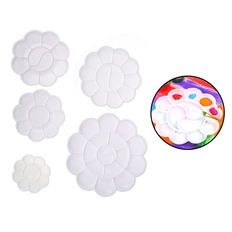 5 Size Palet Art Alternatieven Verf Lade Kunstenaar Aquarel Plastic Palet Supply Wit Aquarel Palet Pigment Lade