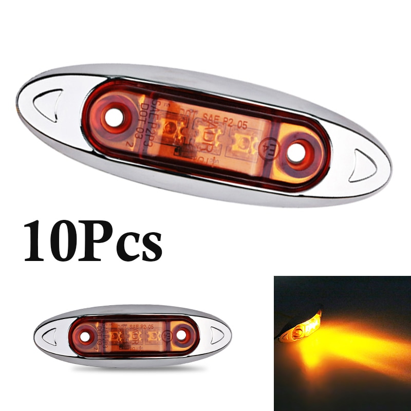10 stücke 3LED Bernstein Warnung Lampen Leucht Auto Seite Marker Signal Lichter Linse Fahren Freiheit Lampe Lkw Anhänger Zubehör